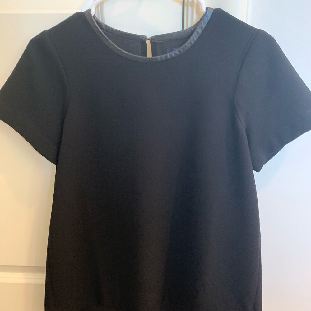 Madewell top with leather collar